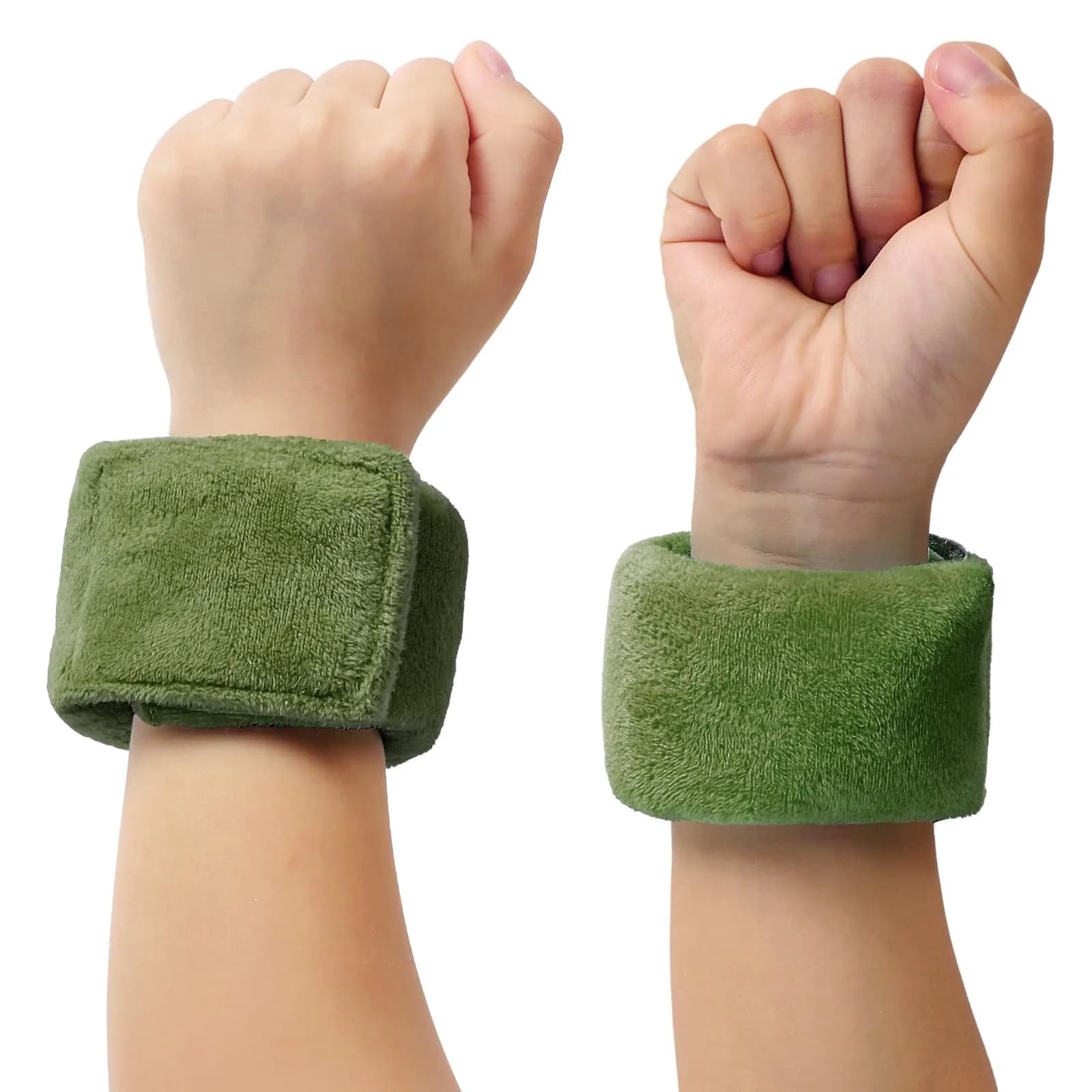 JXM Sensory Weighted Bracelets for Kids (2-Pack, Olive Green) | Deep Pressure Input for Focus & Calming - main product image