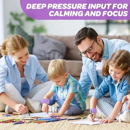 JXM Sensory Weighted Bracelets for Kids with SPD ADHD Autism, Purple 222g (0.49 lb) | Deep Pressure Input for Focus thumbnail 4