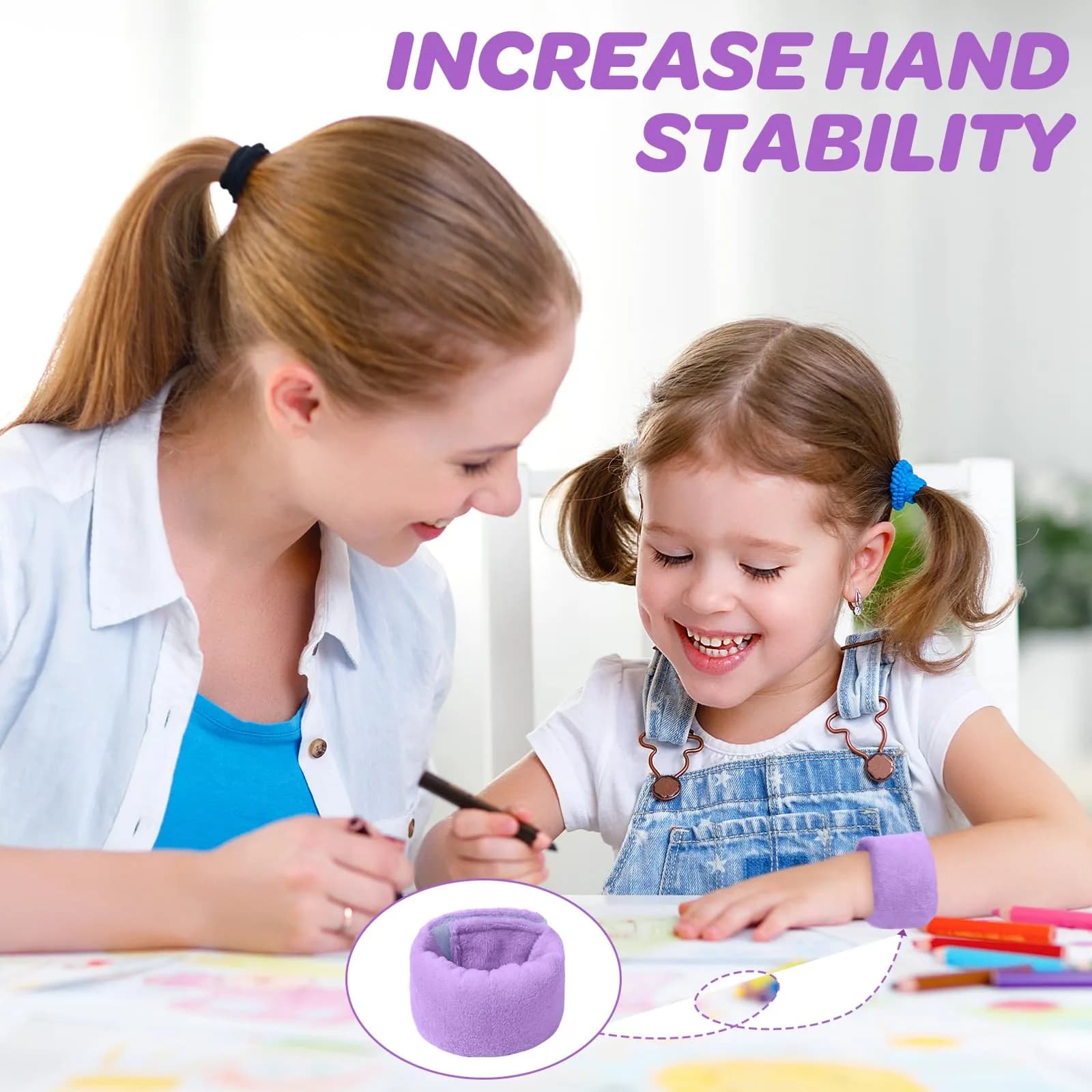 JXM Sensory Weighted Bracelets for Kids with SPD ADHD Autism, Purple 222g (0.49 lb) | Deep Pressure Input for Focus - view 5