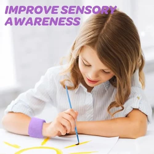 JXM Sensory Weighted Bracelets for Kids with SPD ADHD Autism, Purple 222g (0.49 lb) | Deep Pressure Input for Focus thumbnail 6