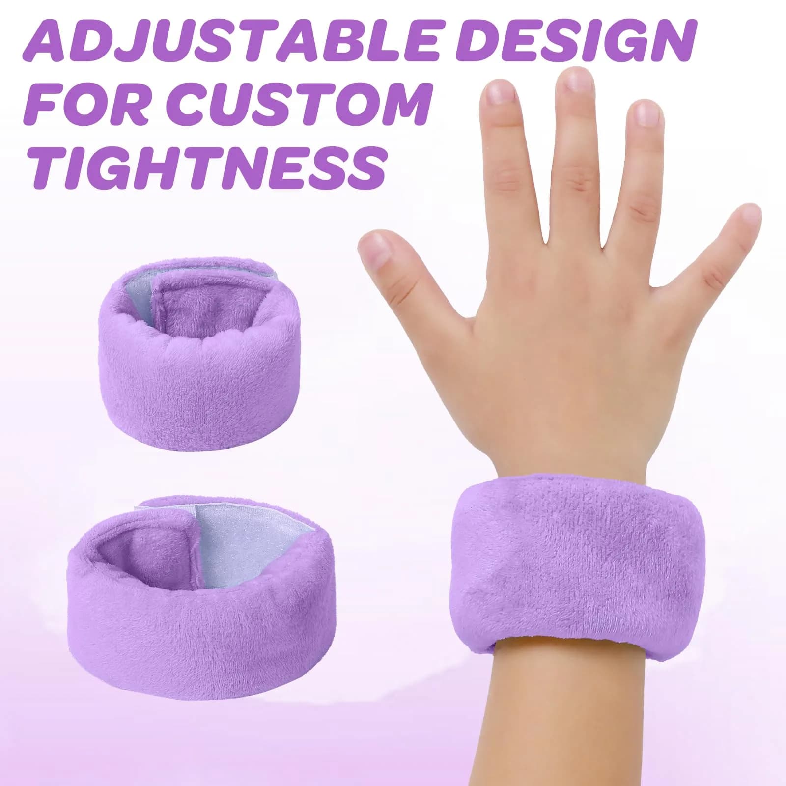 JXM Sensory Weighted Bracelets for Kids with SPD ADHD Autism, Purple 222g (0.49 lb) | Deep Pressure Input for Focus - view 3