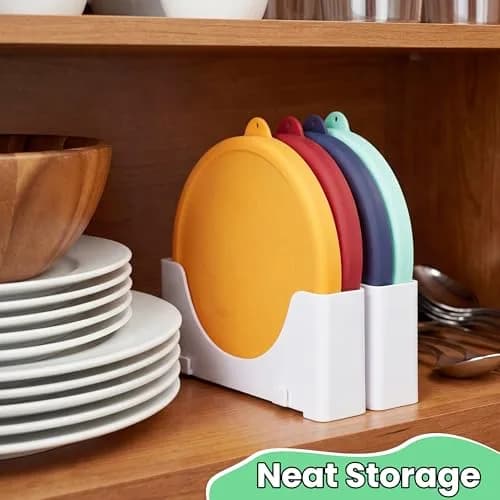 Kiicii 4 Cup Silicone Lid & Organizer | Airtight, Leak-Proof & Dishwasher Safe thumbnail 4