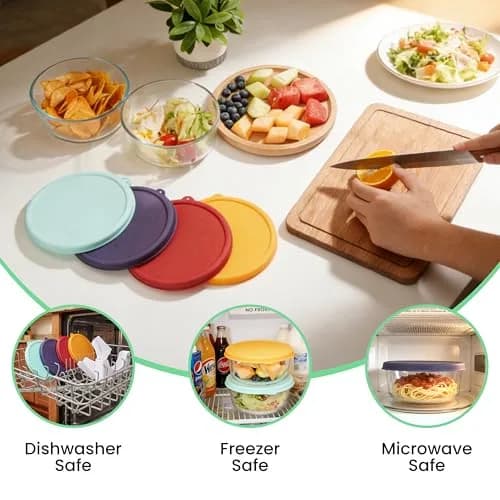 Kiicii 4 Cup Silicone Lid & Organizer | Airtight, Leak-Proof & Dishwasher Safe thumbnail 7