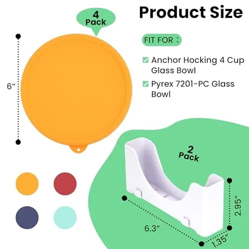 Kiicii 4 Cup Silicone Lid & Organizer | Airtight, Leak-Proof & Dishwasher Safe thumbnail 2