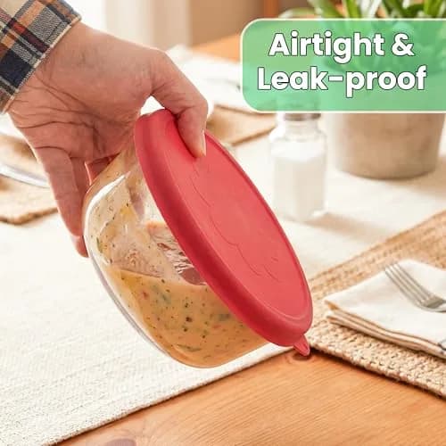 Kiicii 4 Cup Silicone Lid & Organizer | Airtight, Leak-Proof & Dishwasher Safe thumbnail 3