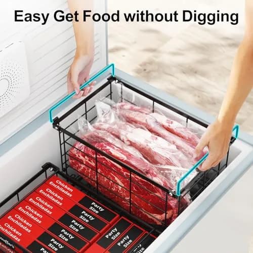 iSPECLE Chest Freezer Organizer Baskets - 3 Pack Black | Fits 5-7 Cu.Ft Freezers thumbnail 5