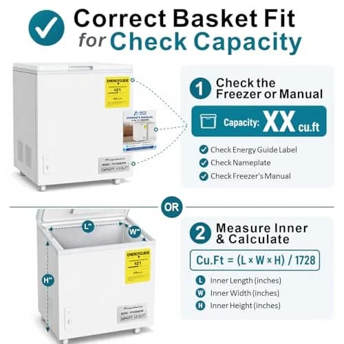 iSPECLE Chest Freezer Organizer Baskets - 3 Pack Black | Fits 5-7 Cu.Ft Freezers thumbnail 9