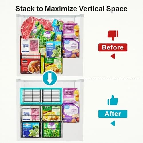 iSPECLE Chest Freezer Organizer Baskets - 3 Pack Black | Fits 5-7 Cu.Ft Freezers thumbnail 2