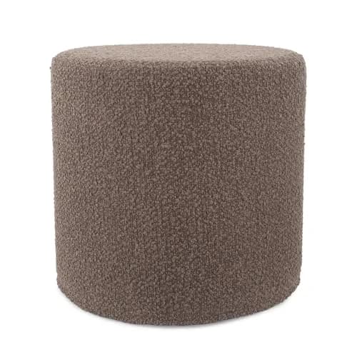 Howard Elliott Collection No-Tip Cylinder Round Ottoman – 17" x 17" – Multi-Use Footstool, Side Table or Seat, Polyester Cover, Chocolate Brown thumbnail 1
