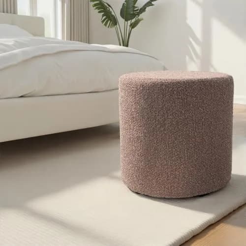 Howard Elliott Collection No-Tip Cylinder Round Ottoman – 17" x 17" – Multi-Use Footstool, Side Table or Seat, Polyester Cover, Chocolate Brown thumbnail 7