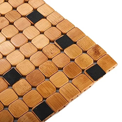 Dicunoy Bamboo Bath Mat Set 59.94cm x 40.64cm (23.6" x 16") | Non-Slip, Quick-Dry, Indoor/Outdoor Use (Pack of 2) thumbnail 4