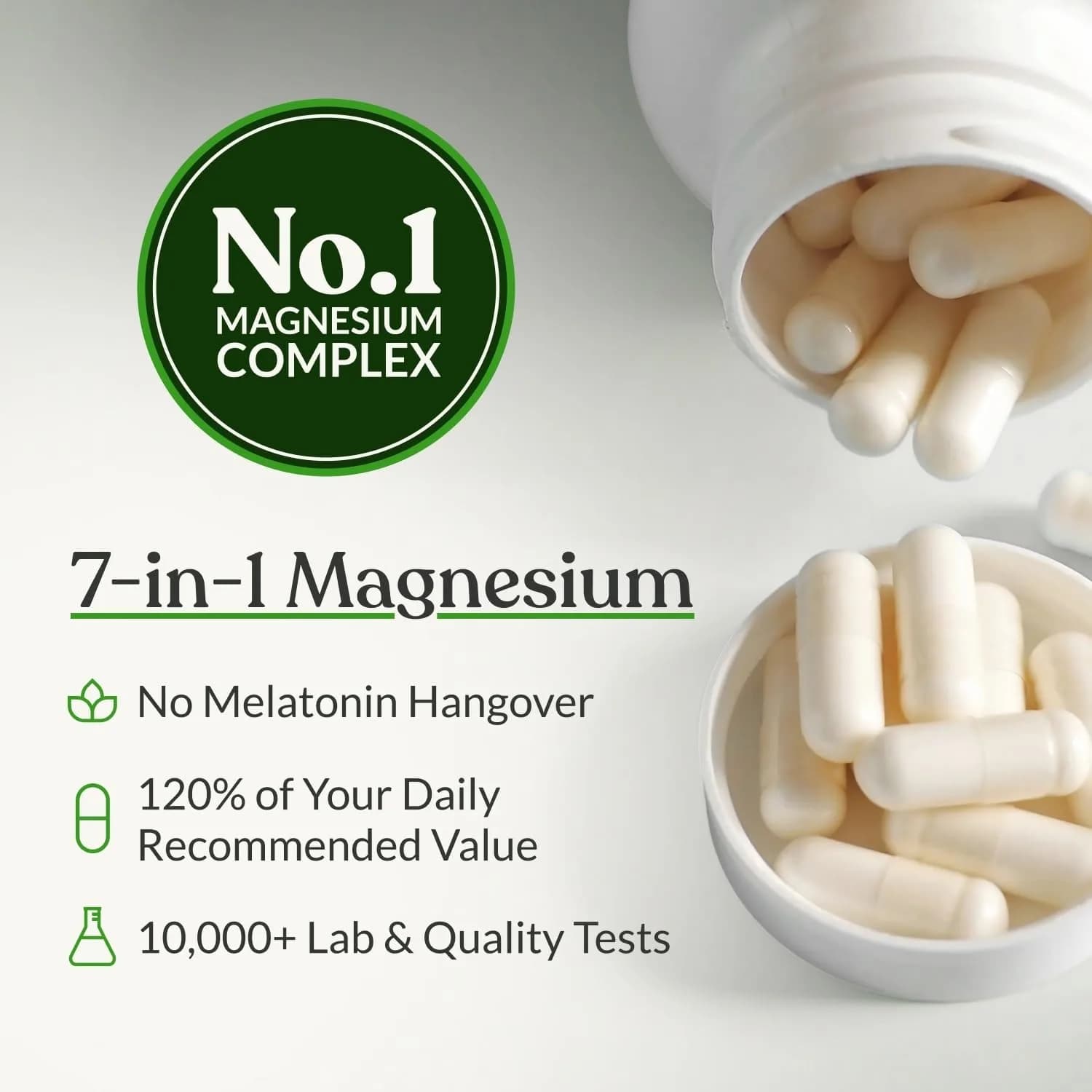 BIOptimizers Magnesium Breakthrough Supplement - Unflavored, 90 Capsules for Natural Sleep & Cognitive Support - view 5