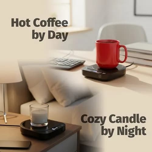 Heetz HTZ300 Cup Warmer | 4 Temp Settings, 5 Inch Surface, Auto Shutoff, Black thumbnail 3