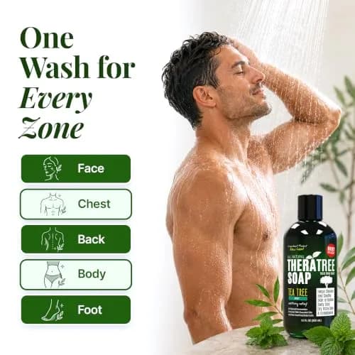 Oleavine TheraTree Tea Tree Oil Body Wash & Foot Wash - Mint - Natural Cleansing Gel for Daily Skin & Body Care - Soothing & Refreshing Formula for Men & Women, 12 Fl Oz (2 Pack) thumbnail 7