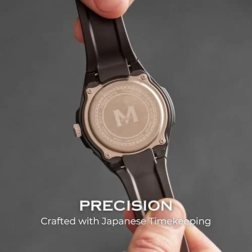 Miykon Men's Black Sports Dive Watch | 100M Water Resistance, Rotating Bezel, Shockproof Resin Case thumbnail 3