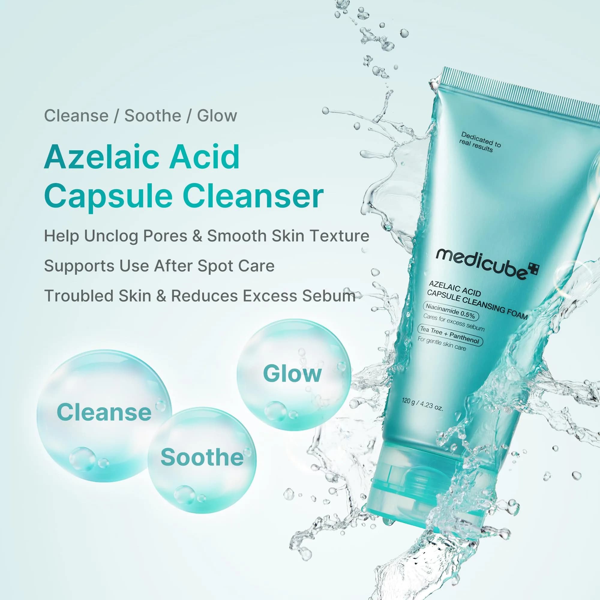 medicube Azelaic Acid Capsule Foam Cleanser For Troubled Skin | Soothing Daily Cleanser with Niacinamide & Glycerin, 125 ml (4.23 oz) - view 2