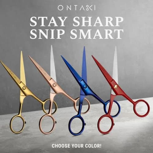Ontaki 5" Beard & Mustache Scissor with Combs & Case | German Steel Precision Grooming Tool thumbnail 6
