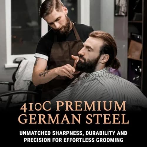 Ontaki 5" Beard & Mustache Scissor with Combs & Case | German Steel Precision Grooming Tool thumbnail 2