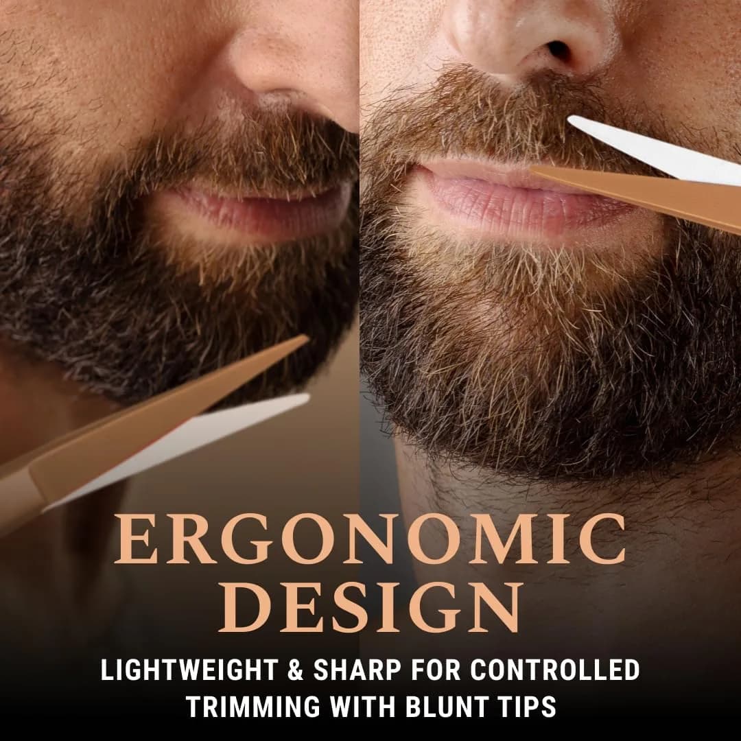 Ontaki 5" Rose Gold German Steel Beard & Mustache Scissors | Precision Styling for Men - view 4
