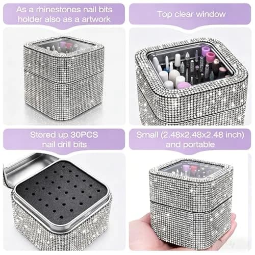 Rolokit 30PCS Nail Drill Bits Set for Hard Gel Removal | Ceramic & Tungsten Carbide with Rhinestones Case thumbnail 5