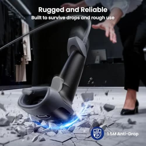 Eyoyo EY-H2 USB Handheld 2D QR Code Scanner 8.3cm (3.27in) | Plug and Play Barcode Reader thumbnail 2