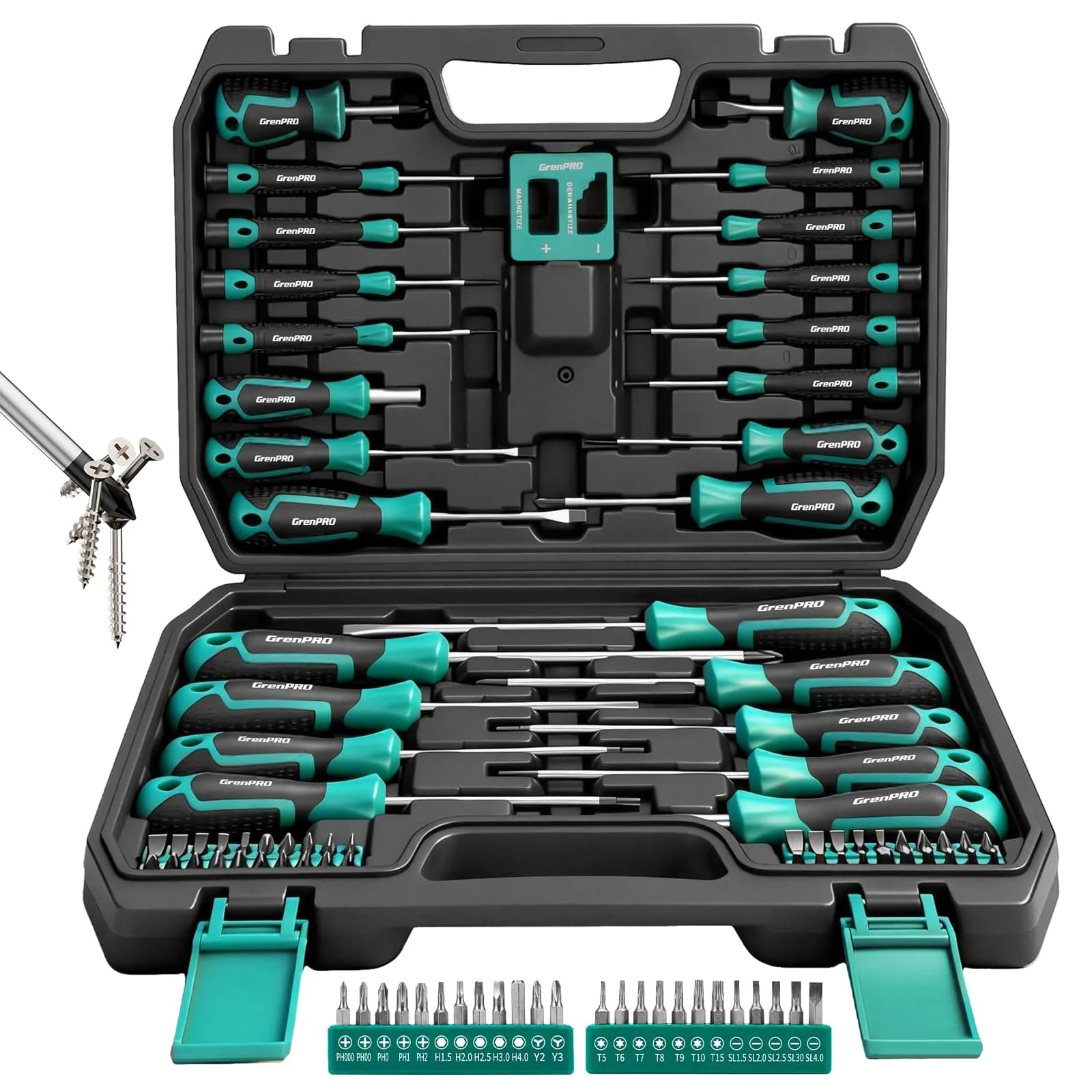 GRENPRO 90-Piece Screwdriver Set with 64 S2 Bits & Extension Bars | Precision Electronics Repair & Furniture Assembly - main product image