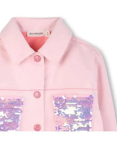Billieblush Girls Jacket, Pink Off White, 8 Years | Stylish & Durable Kids Coat thumbnail 3