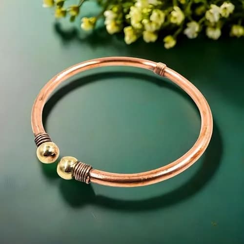 SHINDE EXPORTS Pure Copper Leg Anklet Bracelet Kada 75gms (6mm Rod) | Adjustable Unisex Indian Jewelry thumbnail 6