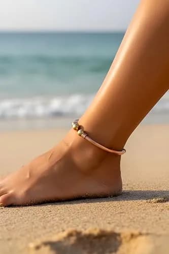 SHINDE EXPORTS Pure Copper Leg Anklet Bracelet Kada 75gms (6mm Rod) | Adjustable Unisex Indian Jewelry thumbnail 9