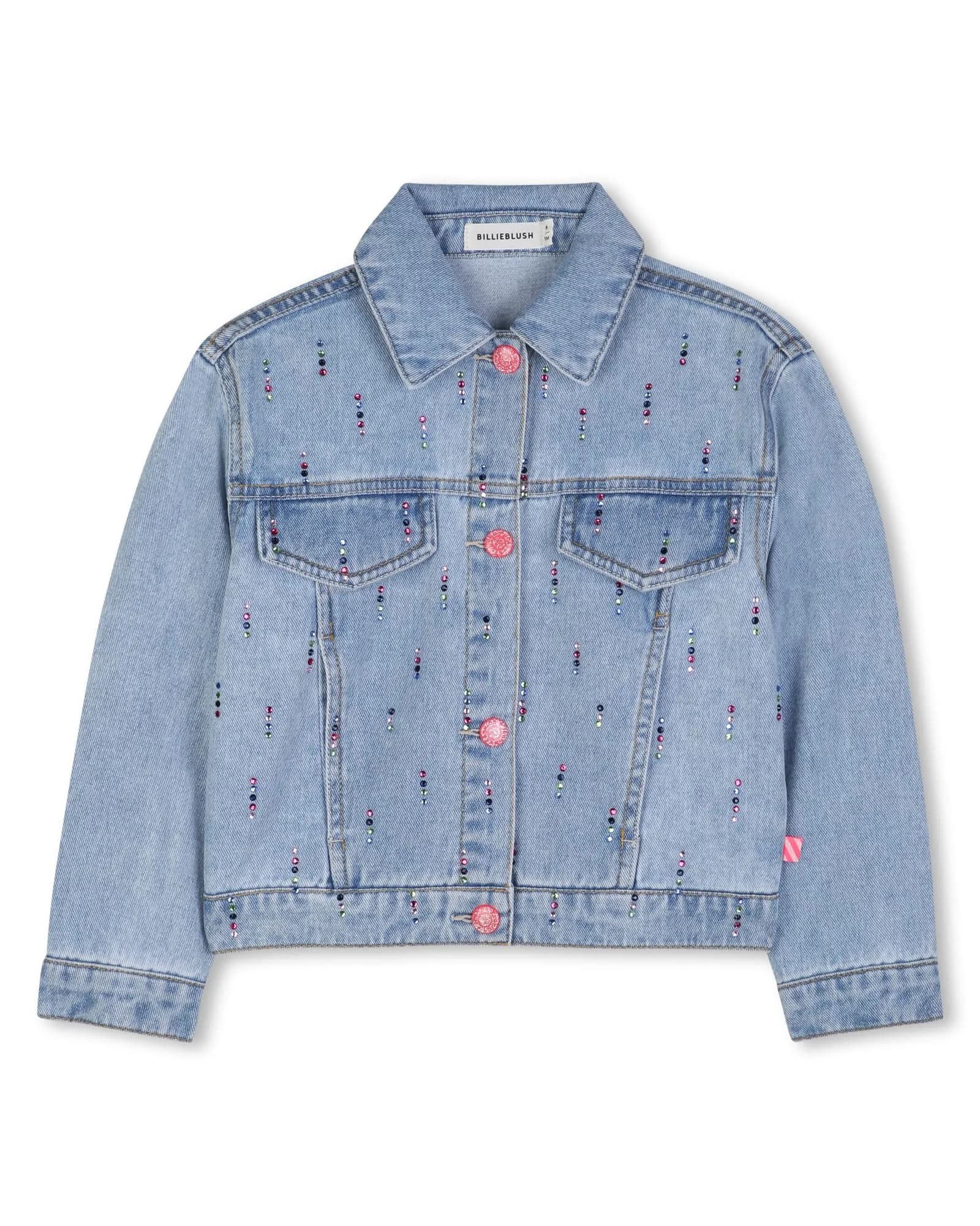 Billieblush Girls Denim Jacket, Double Stone+Bleach, 8 Years | Stylish, Durable & Comfortable