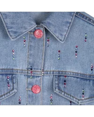 Billieblush Girls Denim Jacket, Double Stone+Bleach, 8 Years | Stylish, Durable & Comfortable thumbnail 5