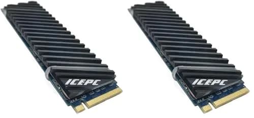 icepc M.2 Heatsink for PS5 PCI-E NVME 2280 SSD | Graphene Copper Heat Sink, 70x20mm, Pack of 2 thumbnail 1