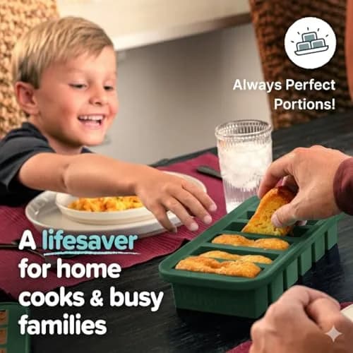 Souper Cubes 1/2 Cup Silicone Freezer Mold with Lid, Kale, 1-Pack | Food Prep & Portion Control thumbnail 4