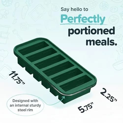 Souper Cubes 1/2 Cup Silicone Freezer Mold with Lid, Kale, 1-Pack | Food Prep & Portion Control thumbnail 2