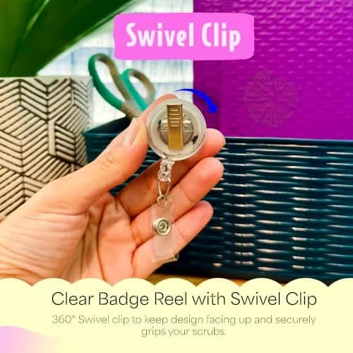 Limeloot Blonde Cringe Doll Nurse Badge Reel | Retractable ID Holder with 34" Cord & Swivel Clip thumbnail 3