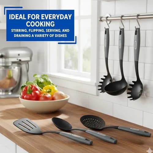 Wearever 6 Piece Nylon Kitchen Utensil Set | Durable, Heat-Resistant, Nonstick Friendly (70-120 chars) thumbnail 6
