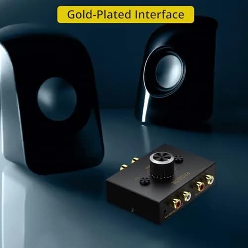 PROZOR Audio Signal Switch 3.5mm & RCA | Bi-Directional Stereo Selector, Passive, All-Metal, Compact thumbnail 5