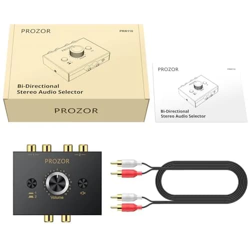 PROZOR Audio Signal Switch 3.5mm & RCA | Bi-Directional Stereo Selector, Passive, All-Metal, Compact thumbnail 8
