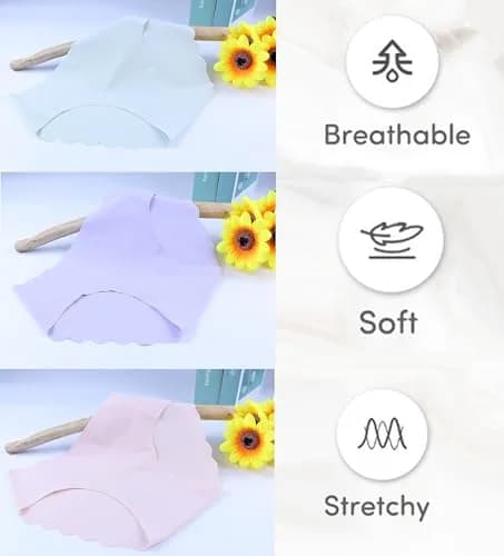 Boboking Teen Girls Seamless Underwear No Show Tagless Briefs 13-14 Years | Breathable, Invisible & Comfortable thumbnail 6