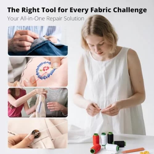ZMLLAYE Sewing Kit, 37 Pcs Big Eye Needles Set with Threader | Complete Hand Sewing Solution for Beginners & Hobbyists thumbnail 2