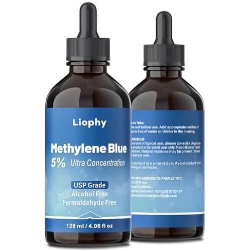 Liophy Methylene Blue Pharmaceutical Grade 5% Drops 120 mL (4.06 Fl Oz) | High Purity 99.99% for Humans thumbnail 7