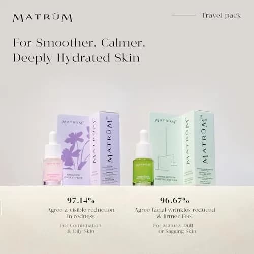 MATRÚM Mini Face Serum Duo | Travel Skincare Sets for All Skin Types with Soothing & Brightening (70-120 chars) thumbnail 2