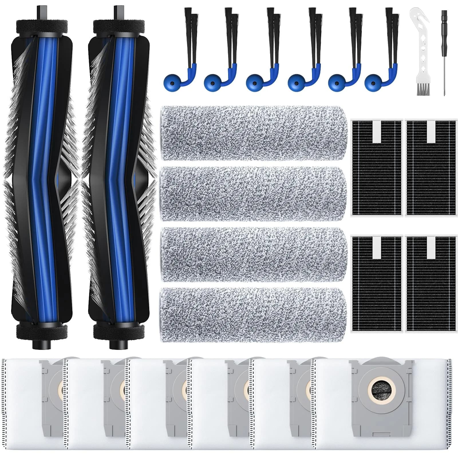 Lacvik X9 Accessory Kit for ECOVACS DEEBOT X9 PRO OMNI, X9 PRO Robot Vacuum | 24-Piece Set with 3L Dust Bags & HEPA Filters - main product image