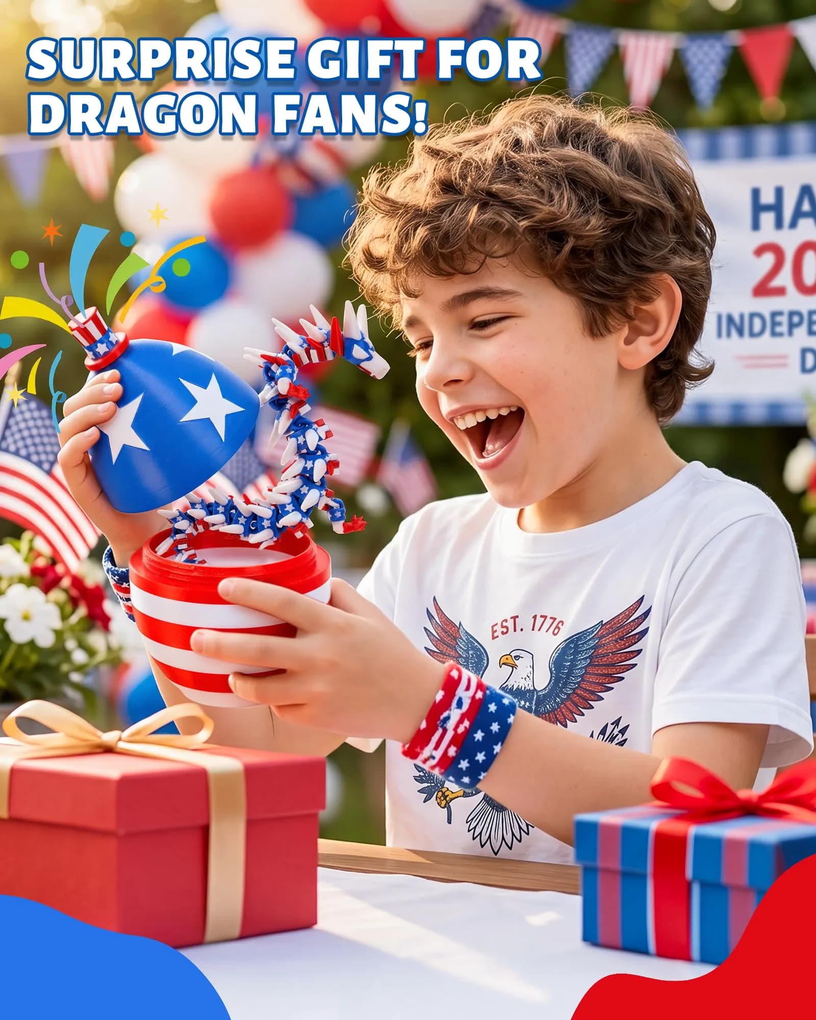 TBOLINE 3D Printed Dragon Egg Articulated Crystal Dragon Toy | Non-Toxic & BPA-Free for Kids - view 7