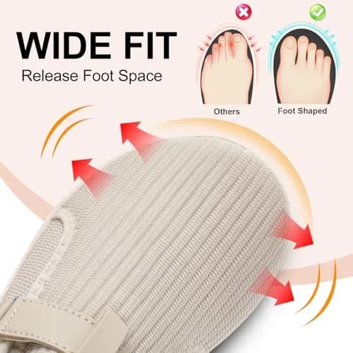 Spesoul Wide Womens Walking Shoes Adjustable Diabetic Shoes Breathable Zero Drop | Comfortable Wide Fit for Indoors & Outdoors thumbnail 3