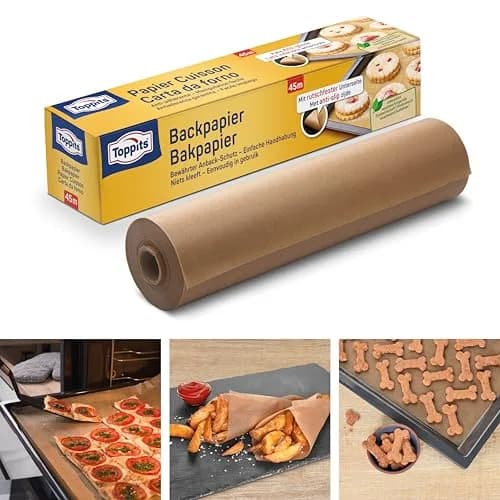 Toppits Baking Paper 45 m Roll Non-Stick with Tear-Off Saw | Heat Resistant 220°C, Versatile for Oven & Grill thumbnail 5