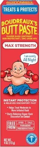 Boudreaux's Butt Paste Diaper Rash Ointment, Original & Maximum Strength, 4 oz Tubes (Variety Pack of 4) | Fast Relief & Soothing Barrier thumbnail 3