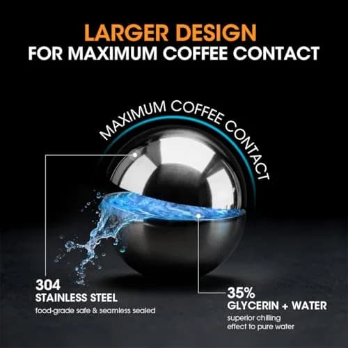 AIEVE XL Espresso Cooling Ball 2 Pack | Rapidly Chills Espresso for Smoother Taste thumbnail 5