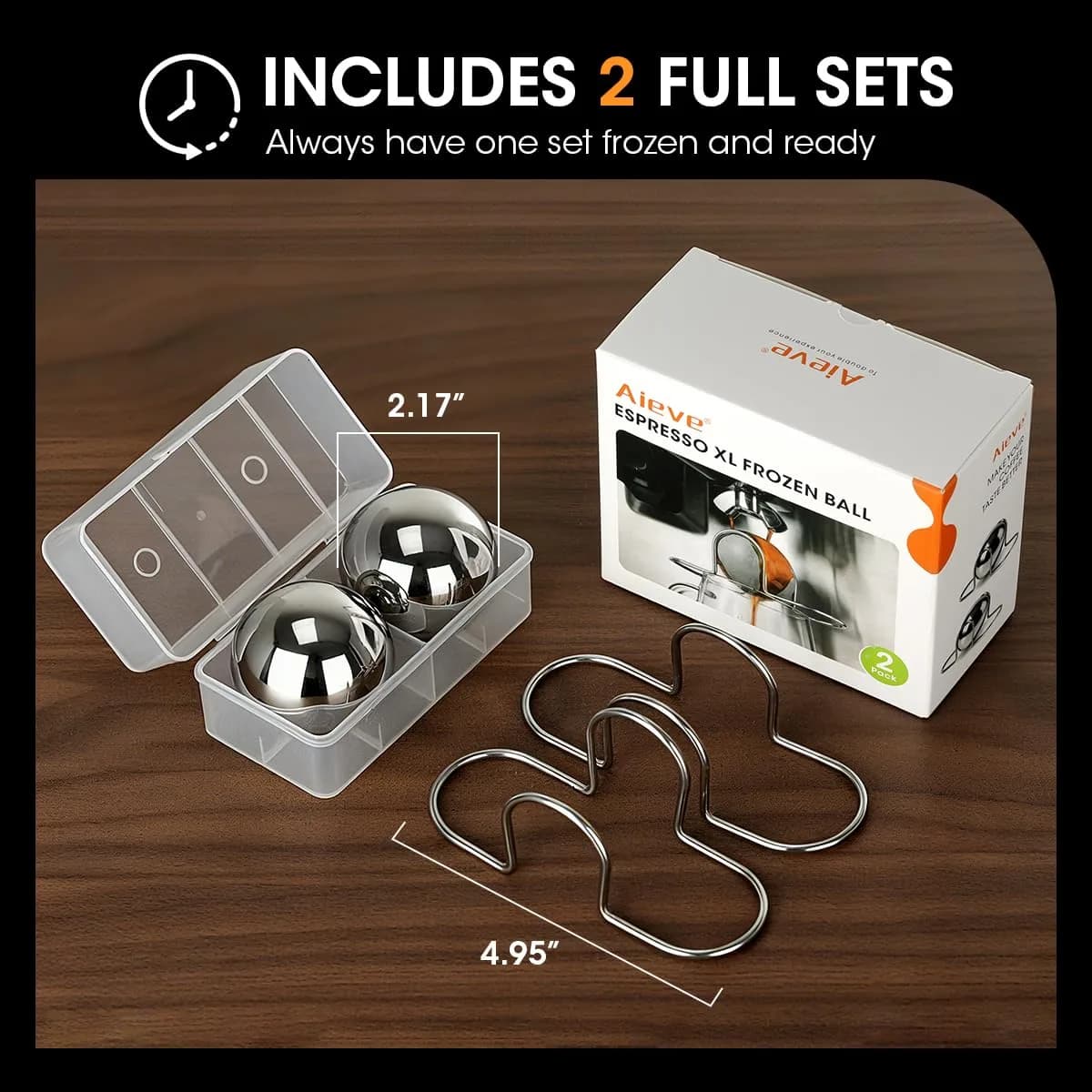 AIEVE XL Espresso Cooling Ball 2 Pack | Rapidly Chills Espresso for Smoother Taste - view 8