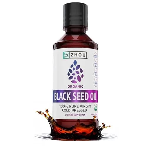 ZHOU Organic Black Seed Oil - Nigella Sativa 4 Fl Oz | Supports Immunity & Skin thumbnail 1